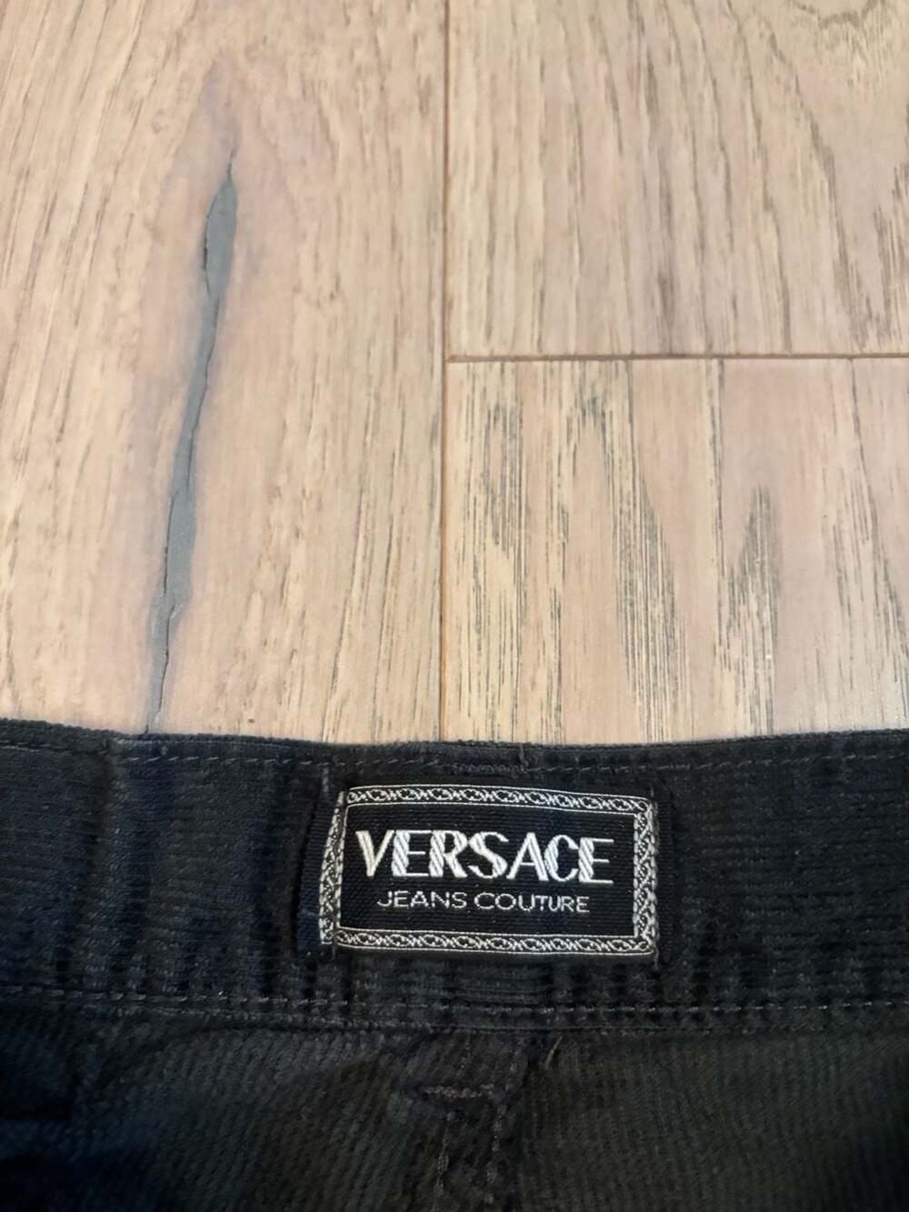 Vintage Versace Jeans Couture Black Corduroy Pants Size 31